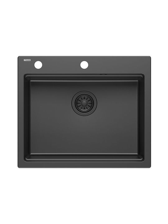 Quadron Drop-In Spüle aus Verbundgranulat B59.5xT50cm Schwarz