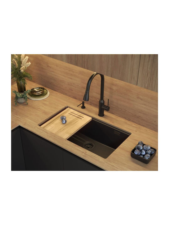 Quadron Drop-In Sink Synthetic Granite W76xD44cm White