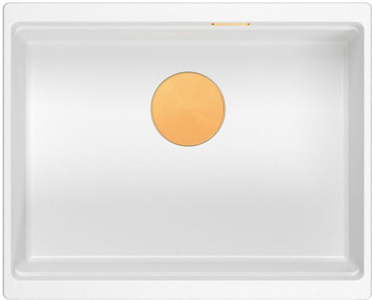Quadron Drop-In Spüle aus Verbundgranulat B59.5xT45.1cm Weiß