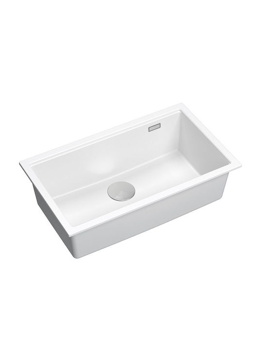 Quadron Drop-In Sink Synthetic Granite W76xD44cm White