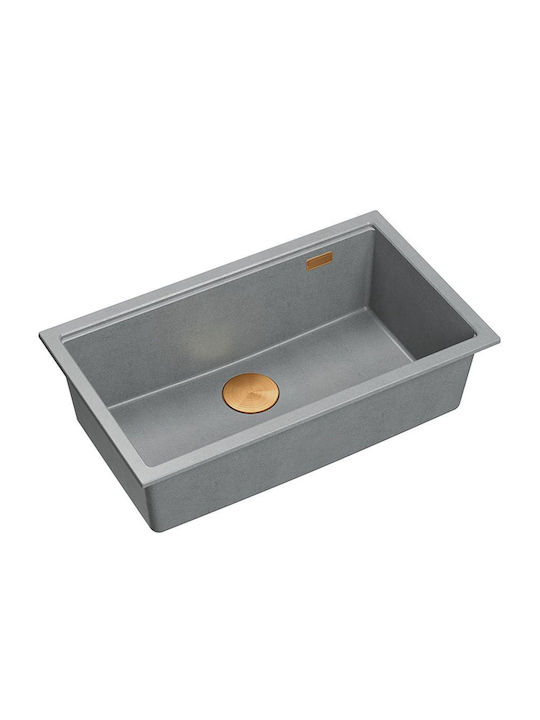 Quadron Drop-In Sink Synthetic Granite W76xD44cm Gray