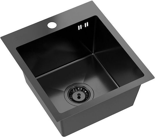 Quadron ZLE-09000 Ένθετος Inox Μ40xΠ45cm Μαύρος