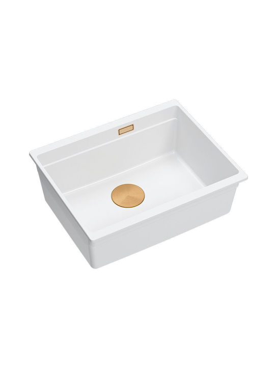 Quadron Drop-In Sink Synthetic Granite W59.5xD45.1cm White