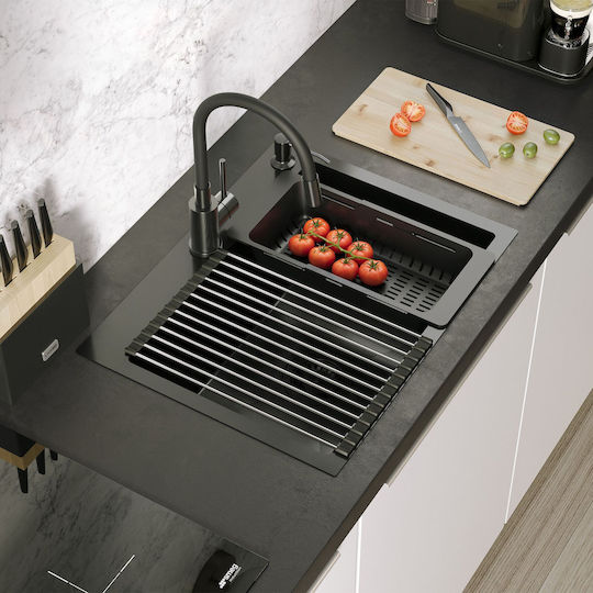 Quadron ZLE-09003 Drop-In Inox M58xP45cm Black