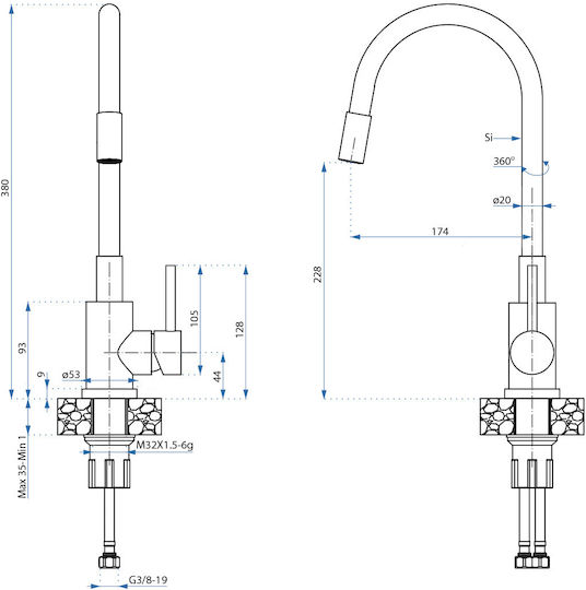 Quadron Drop-In Мивка Inox Ш50xД45см Черен