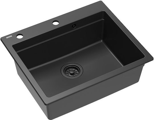 Quadron Drop-In Sink Synthetic Granite W59.5xD50cm Black