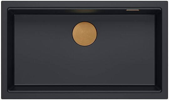 Quadron Drop-In Sink Synthetic Granite W76xD44cm Black