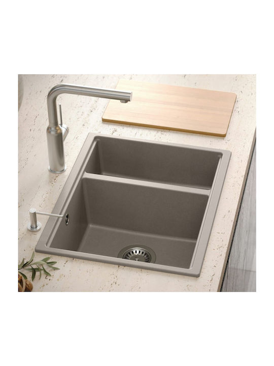 Quadron Drop-In Spüle aus Verbundgranulat B56xT46cm Beige