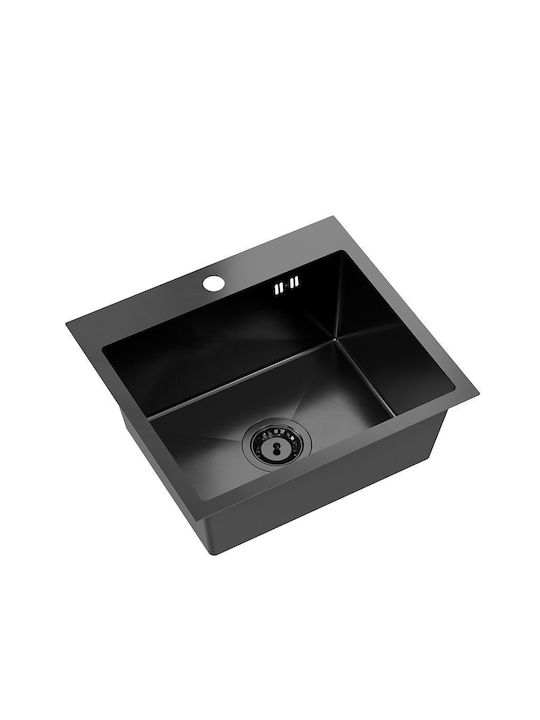Quadron Ένθετος Νεροχύτης Inox Μ50xΠ45cm Μαύρος