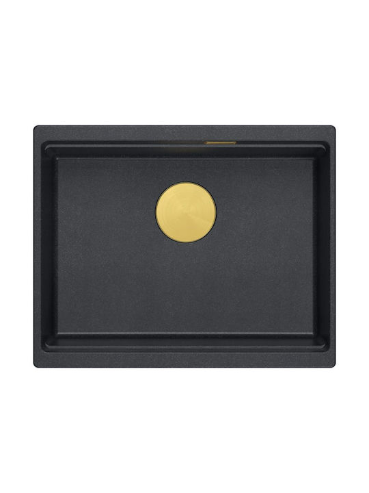 Quadron Drop-In Sink Synthetic Granite W59.5xD45.1cm Black
