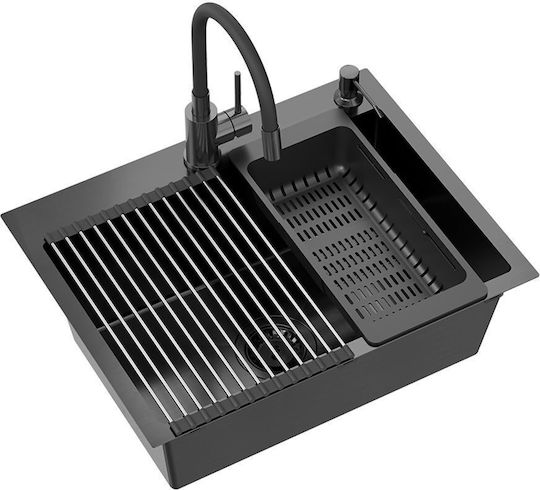 Quadron Drop-In Spüle Inox B58xT45cm Schwarz