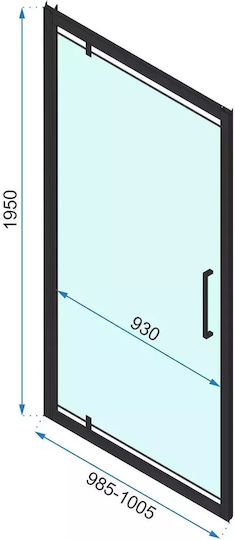 Rea Divider de verandă Duș cu Cu balamale Ușă 100x195cm Chrome