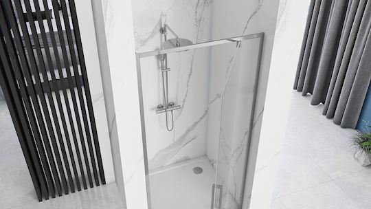 Rea Divider de verandă Duș cu Cu balamale Ușă 100x195cm Chrome