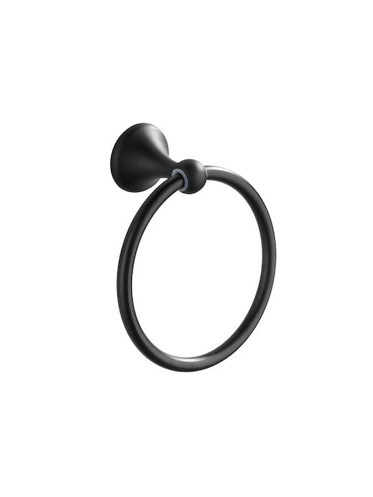 Rea Single Wall-Mounted Bathroom Ring Black