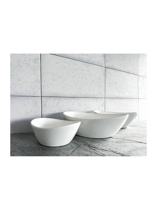 Rea Einbau Badezimmerwaschbecken Keramik 55.5x33.5x16cm Weiß