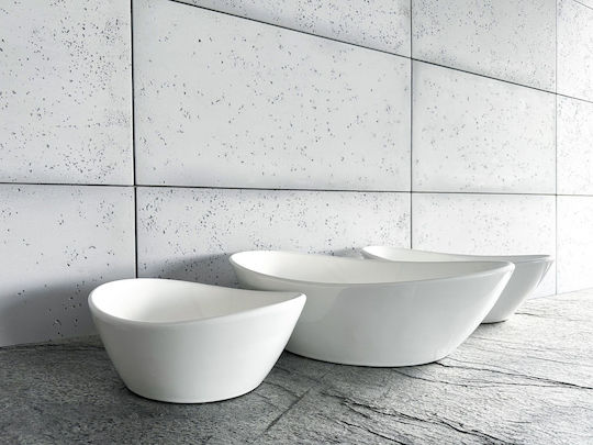 Rea Einbau Badezimmerwaschbecken Keramik 55.5x33.5x16cm Weiß
