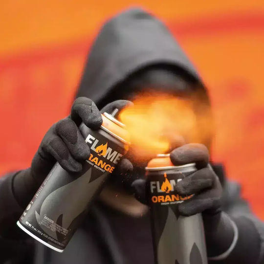 Flame Paint Σπρέι Βαφής Orange με Ματ Εφέ Thick Black FO-901 400ml