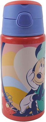 Stainless Steel Water Bottle with Straw 500ml Gim 553-04248 Minnie