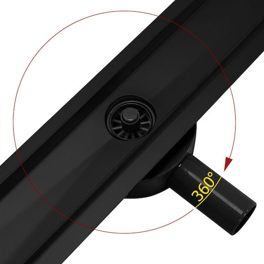 Rea Greek Stainless Steel Channel Shower Black