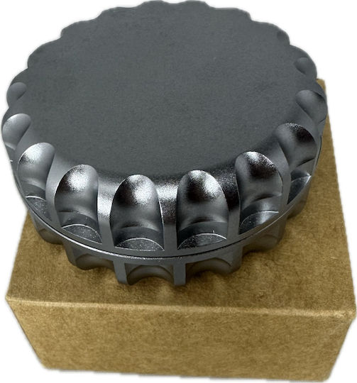 Τριφτησ-grinder Μεταλλικος 60χ28mm Μιας Θεσης Μαγνητικος Ασημι