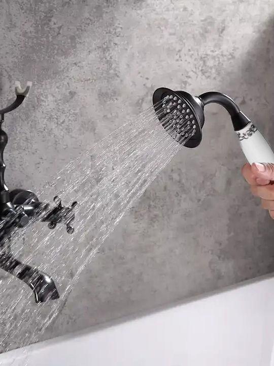 Rea Rustico Rea Bathtub Mixer Complete Set Black