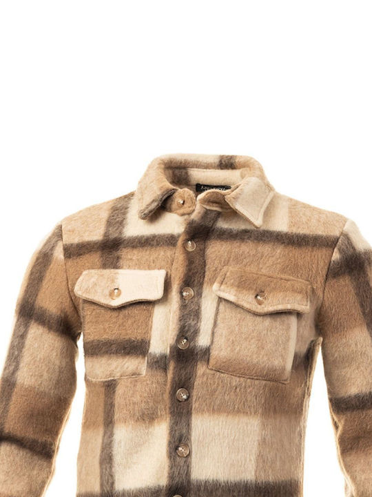 Senior Men's Shirt Checked Brown