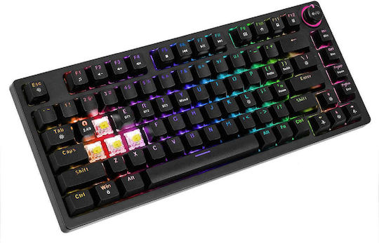 Savio Phenix ABS Wireless Gaming Mechanical Keyboard with Gateron Yellow Pro switches and RGB lighting (English US)