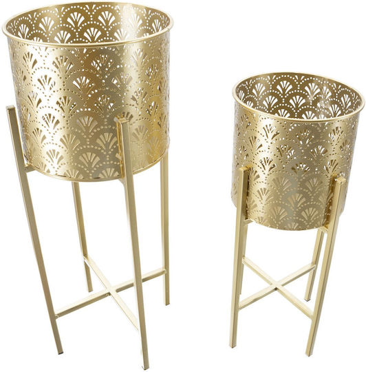 Mauro F Plant Pot Metal Gold