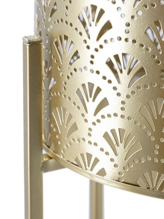 Mauro F Planter Metal Gold with Stand 22x22x53cm.