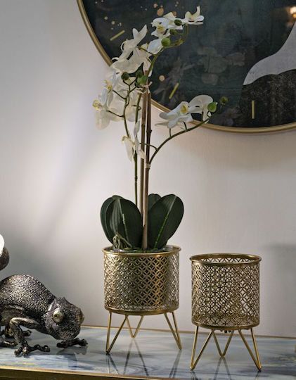 Mauro F Planter Metal Gold 16x16x20cm.