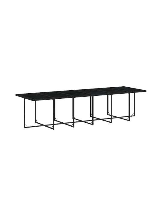 Garden & Outdoor Furniture Sets Dining Room Set 17 Pieces Black with Pillows