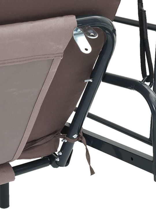 Garten & Veranda Schaukel mit Basis und Kissen 3 Sitze Metallisch Braun L190.5xB117.5xH213cm