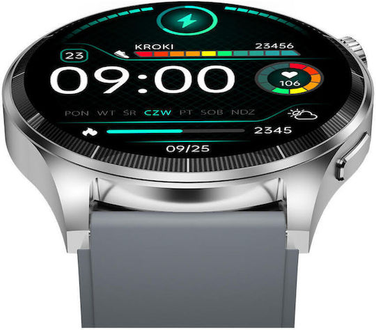 Forever Grand 2 SW-710 Smartwatch mit Pulsmesser (Silber)
