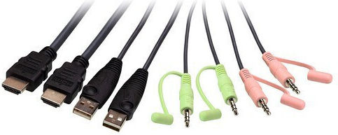 Aten 2-Port USB 4K HDMI Cable KVM Switch with Remote Port Selector
