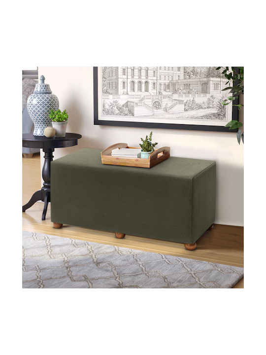 Stool For Living Room Upholstered with Fabric Green 80x40x40cm