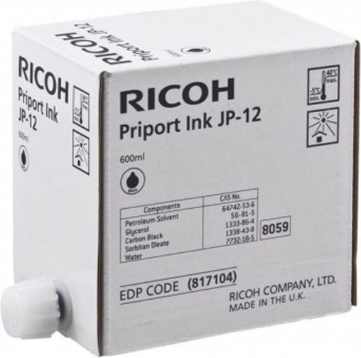 Ricoh JP-12 Γνήσιο Μελάνι Εκτυπωτή InkJet Μαύρο (817104)