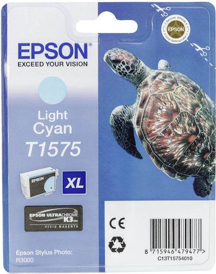 Epson T1575XL Γνήσιο Μελάνι Εκτυπωτή InkJet Ανοιχτό Κυανό (C13T157540)