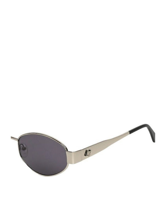 AV Sunglasses Gigi Women's Sunglasses with Silver Metal Frame and Black Lens