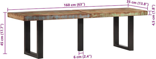 Bănci pentru Masă cu Suprafață de Lemn Maro 1buc 160x35x45buc