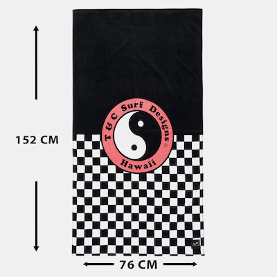 Slowtide X T&c Surf Country Classic Black Towel Πετσέτα Θαλάσσης Μαύρο Strp018