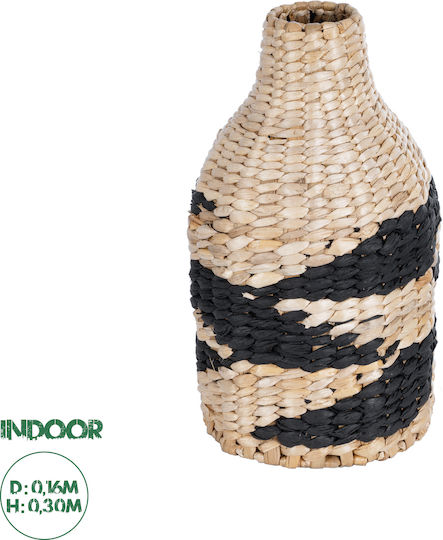 GloboStar Βάζο Rattan Artificial Garden Jordan Μπεζ Φ16xΥ30cm
