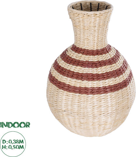 GloboStar Βάζο Rattan Artificial Garden Palermo Μπεζ Φ3cm
