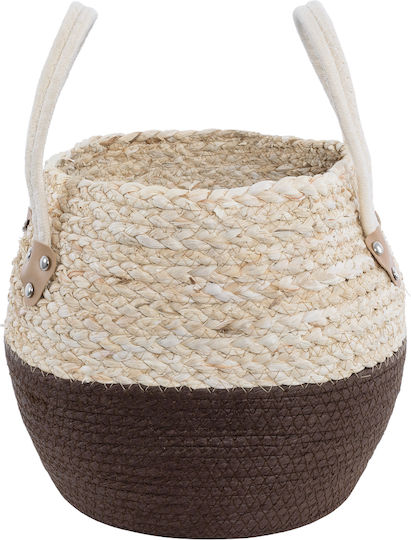 GloboStar Carolina Κασπώ Rattan Μπεζ με Βάση 27x27x26εκ.