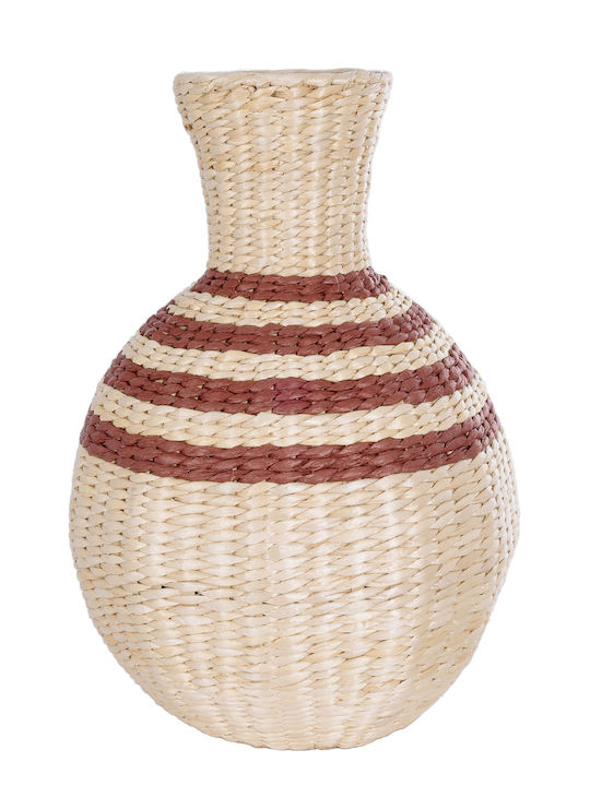 GloboStar Dekorative Vase Rattan Künstlicher Garten Palermo Beiges Φ3cm