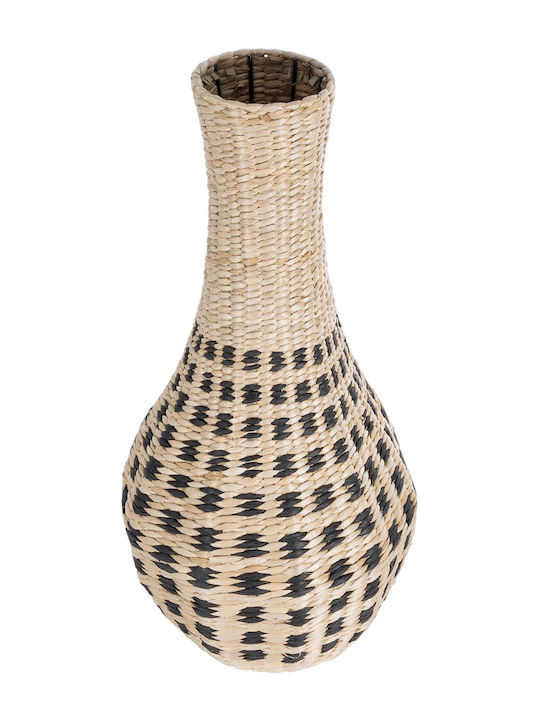 GloboStar Dekorative Vase Rattan Künstlicher Garten Marselle Beiges Φ32cm