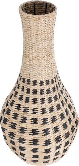 GloboStar Decorative Vase Rattan Artificial Garden Marselle Beige Diameter 32cm x Height 65cm