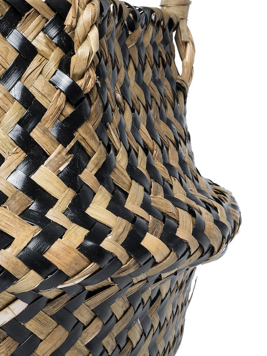 GloboStar Artificial Garden Salvador Planter Rattan Brown with Stand 18x18x20cm.
