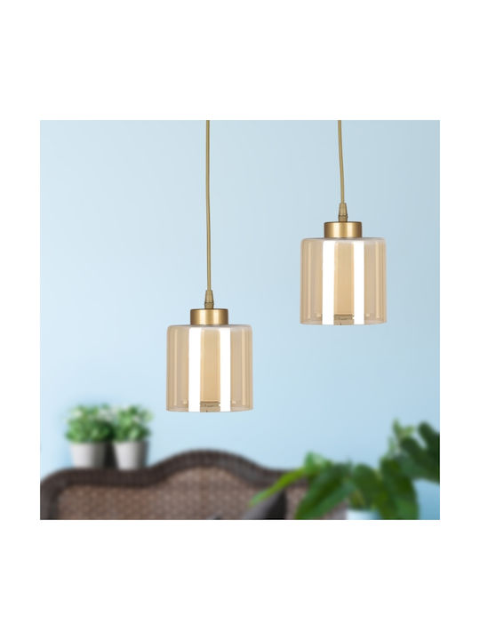 Megapap Pendant Light Gold with Socket E27 25x80cm