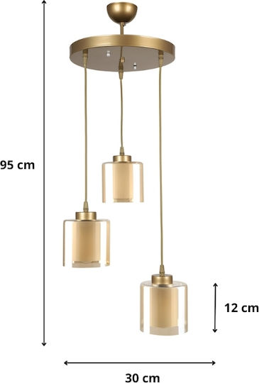 Megapap Kenedey Pendant Light Gold with Socket E27 30x95cm