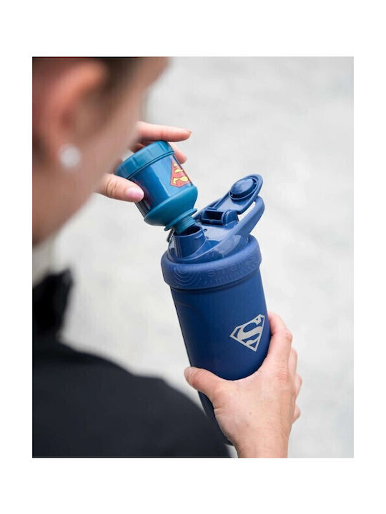 SmartShake Whey2Go SmartShake Plastic Protein Shaker 110ml Blue Supergirl